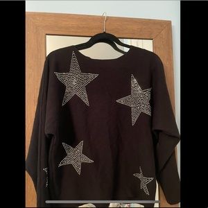 Black sweater with silver stud stars